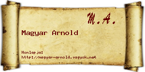 Magyar Arnold névjegykártya